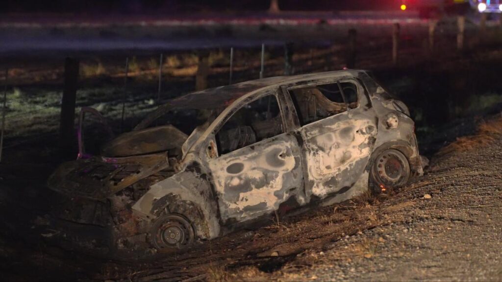 Oakford: Single vehicle car crash sparks seven hectare bushfire on Nicholson Road