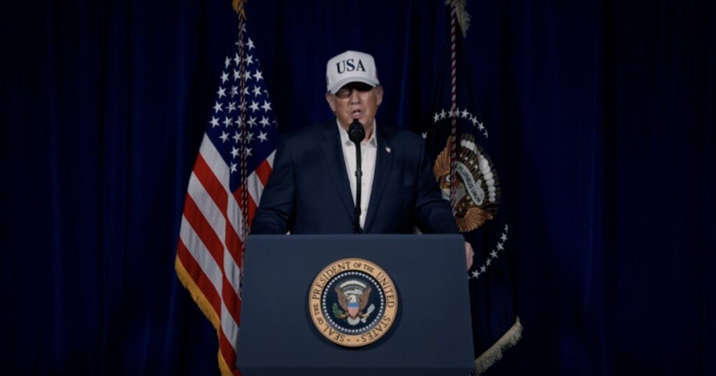 Trump announces “major combat operations” in Iran. Watch the full video and read his statement.