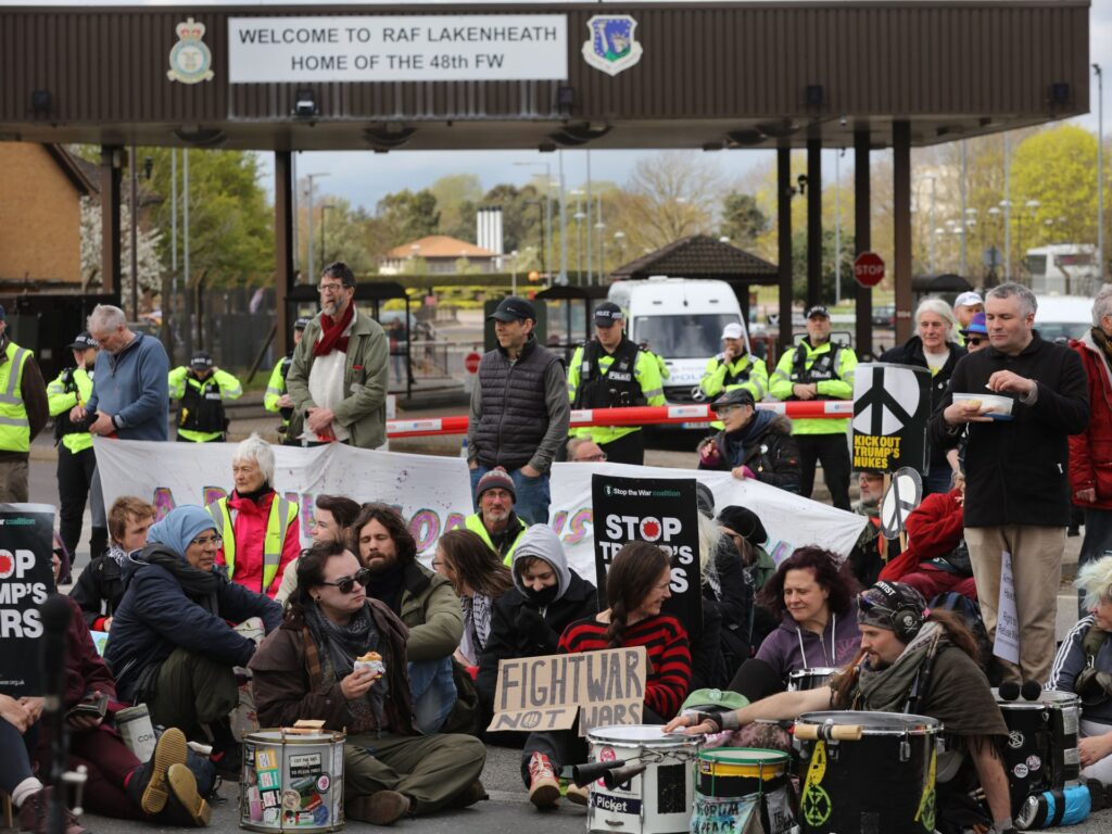 UK police arrest seven protesters near RAF base used by US | Israel-Palestine conflict News