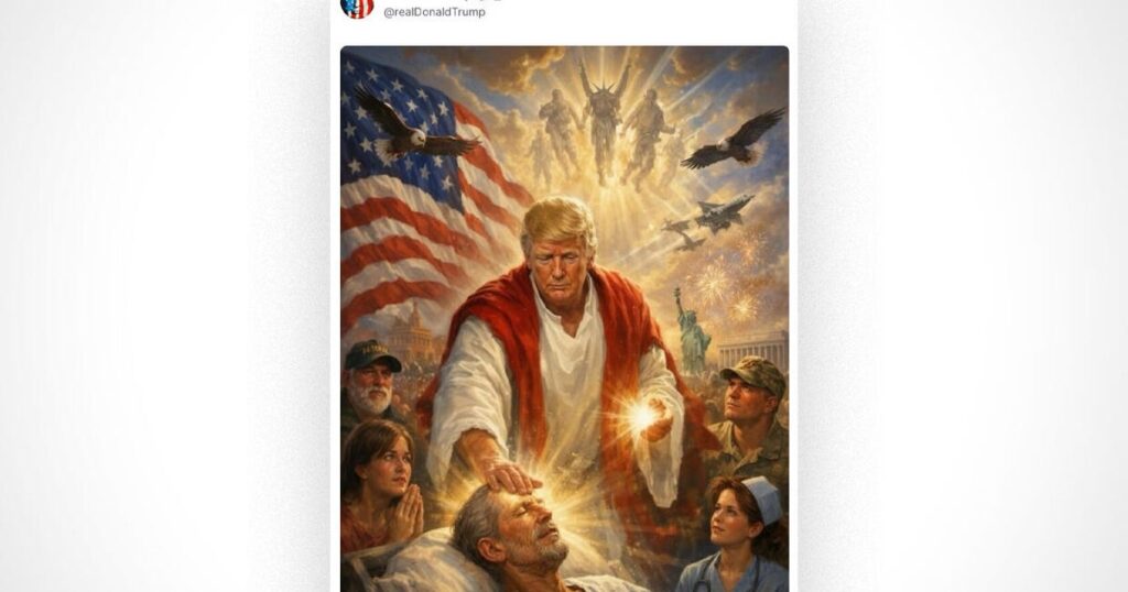 Trump faces backlash after posting AI image appearing to depict him like Jesus