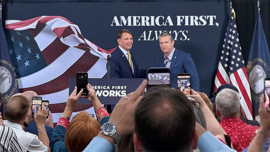 Hegseth rallies for Trump-backed Navy SEAL vet challenging Massie in Kentucky