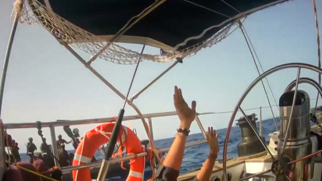 Israeli forces fire ‘rubber bullets’ at activists on Gaza aid flotilla | Israel-Palestine conflict