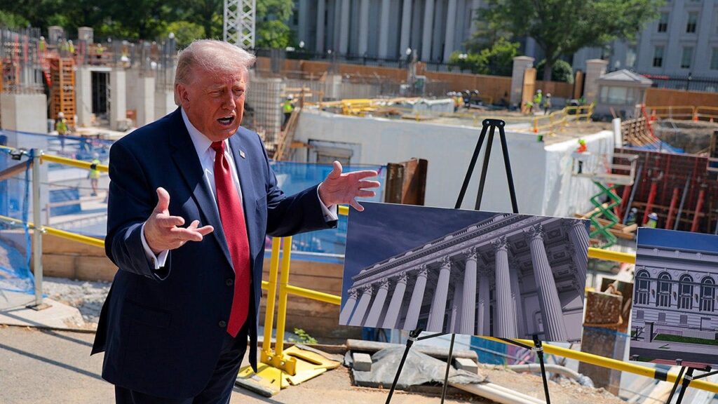 Trump unveils White House Ballroom as hardened security shield structure