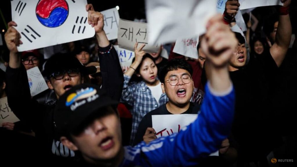 South Korean protesters keep calling for re-run of election after ballot shortage