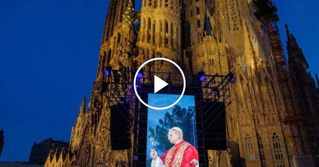 Pope Leo Blesses the Sagrada Familia