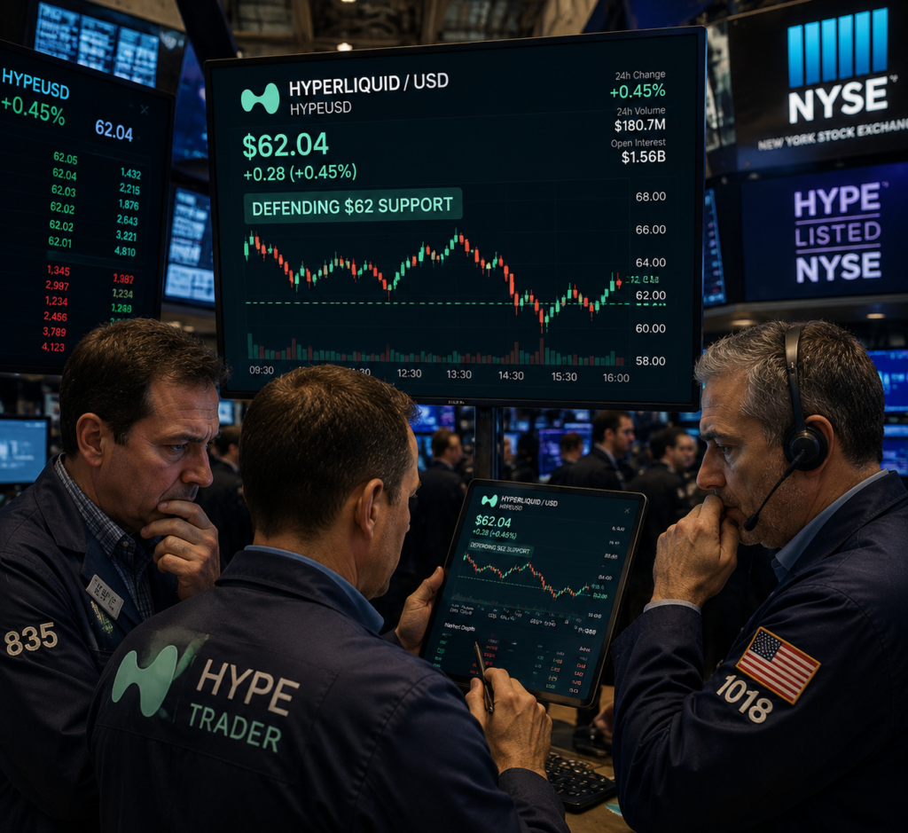 HYPE price tests key $62 support as traders weigh rebound after 15% drop
