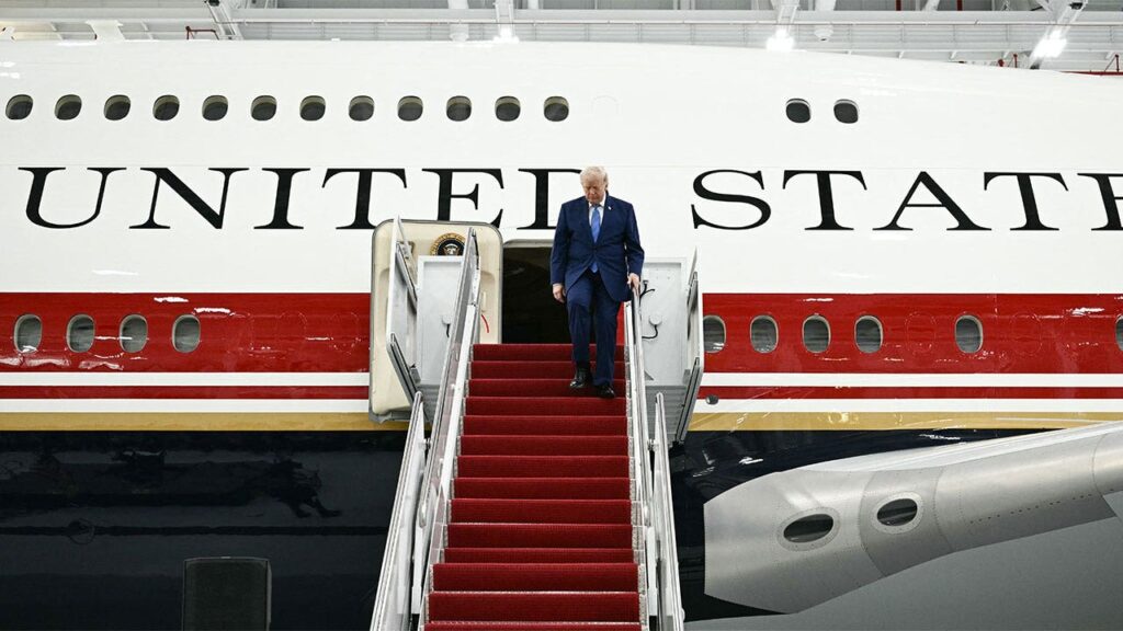 Trump unveils revamped Air Force One with new patriotic paint scheme