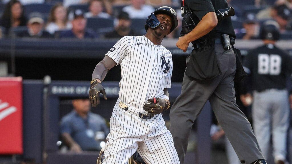 Yankees’ Jazz Chisholm Jr. exits game after foul ball hits groin area