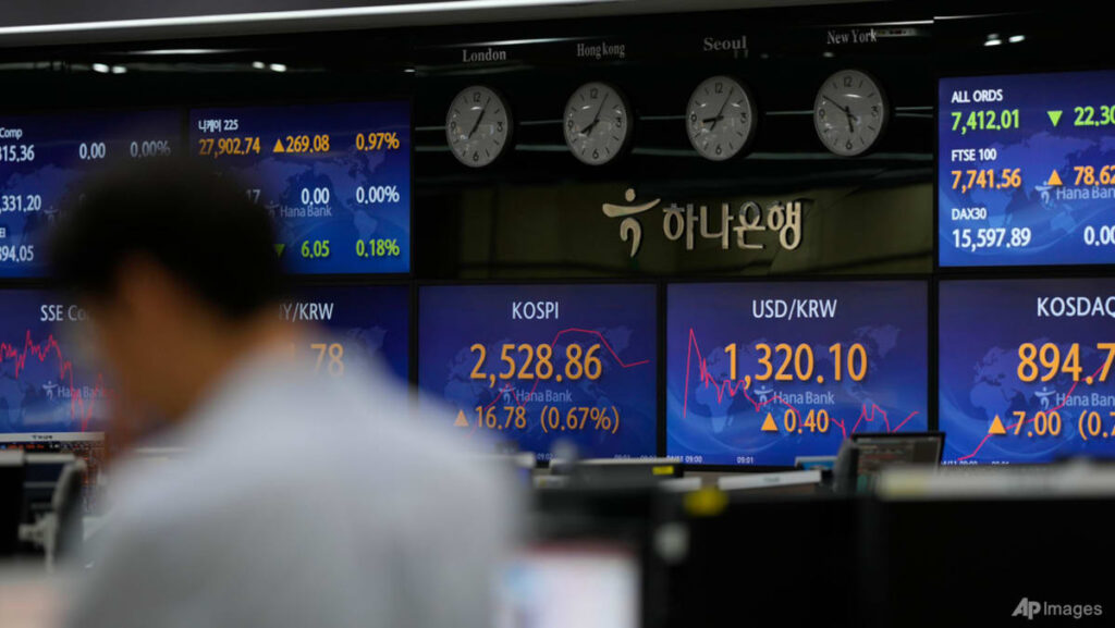 Asian stocks track Wall Street tech bounce, oil eases on Middle East hope