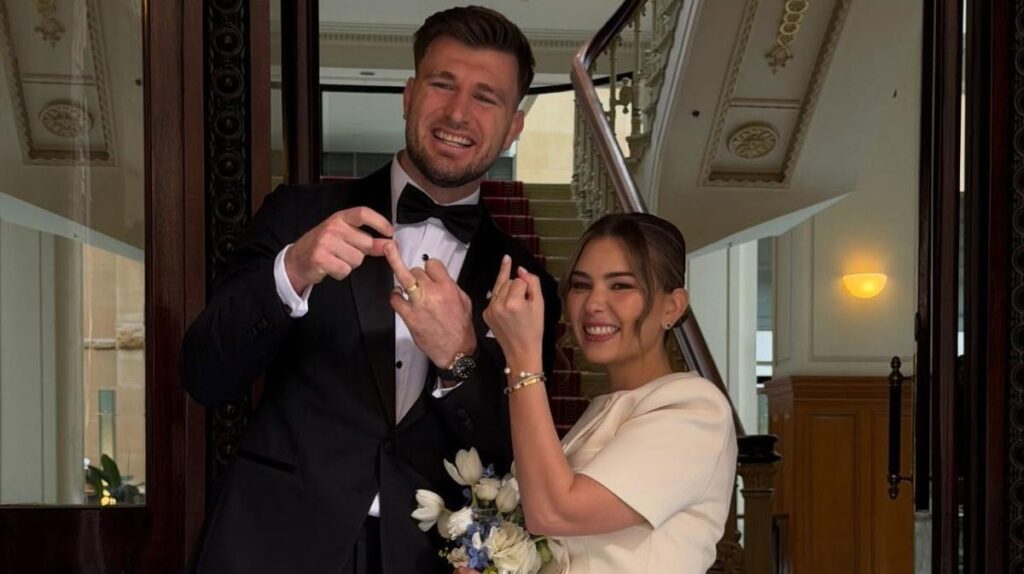 Former NRL player Jai Arrow marries long-time partner Berina in secret ceremony