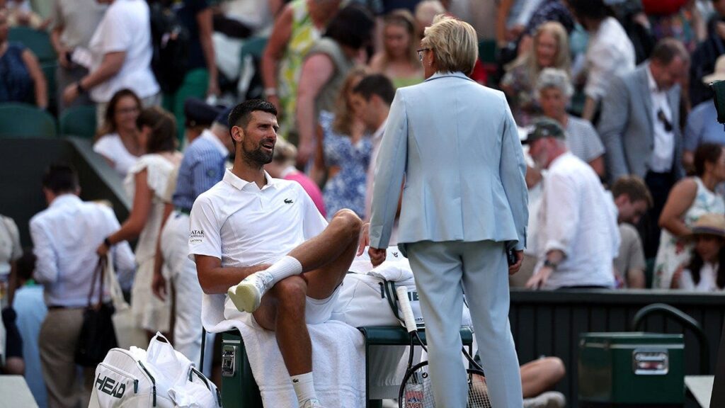 Novak Djokovic argues with Wimbledon official over roof during epic win