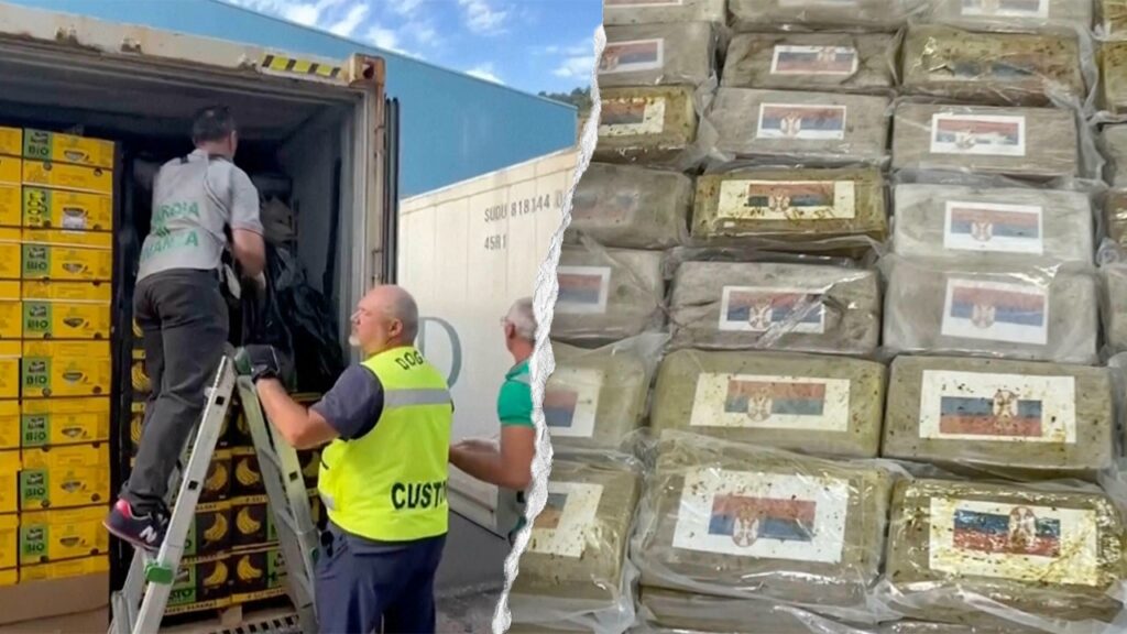 Italian authorities seize $290M cocaine haul hidden among banana pallets