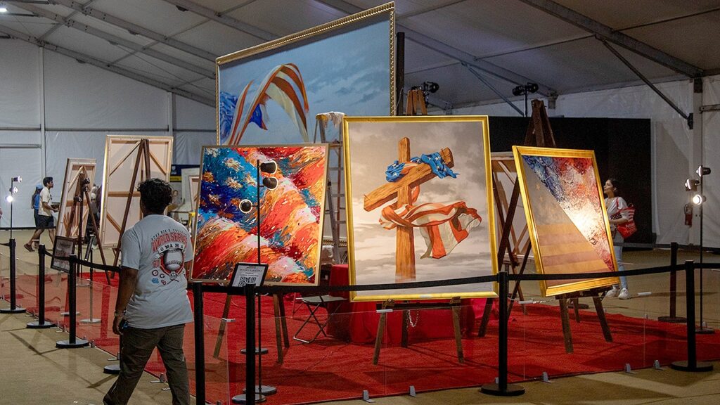 Pro-Trump artist paints potentially record-breaking Old Glory for America’s 250th