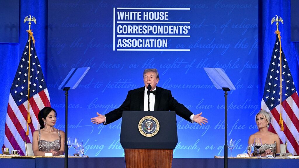 Trump softens White House Correspondents’ Dinner speech after attack
