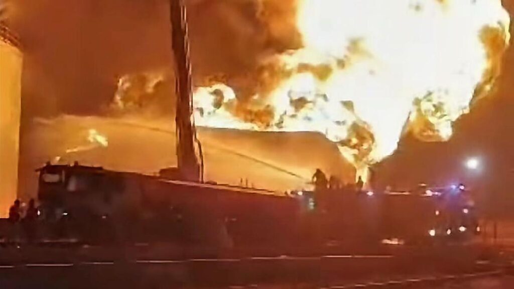 Drone strike sparks massive blaze at Libya refinery