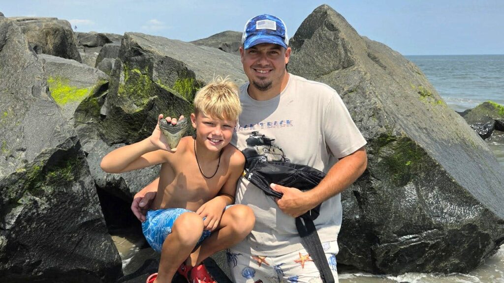 Megalodon tooth discovered on Jersey Shore beach by man and son in Sea Isle City