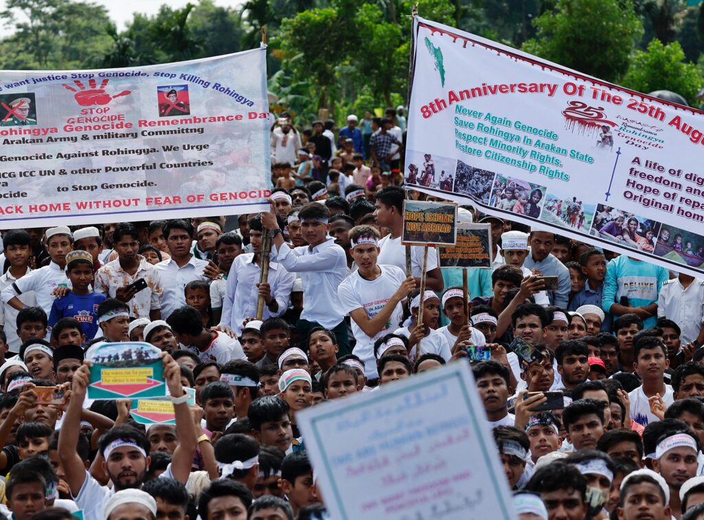 Rohingya refugees protest, nine years after exodus to Bangladesh | News