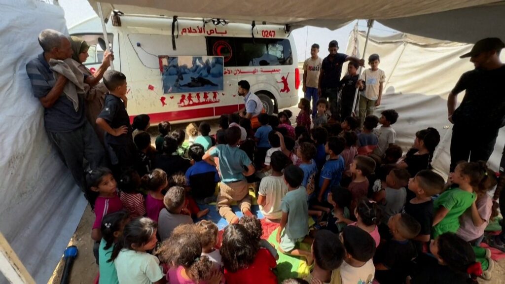 Damaged Gaza ambulance becomes ‘dream bus’ for children | Arts and Culture
