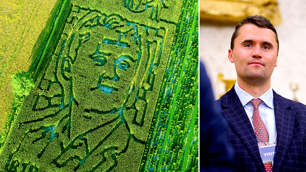 Indiana farm’s Charlie Kirk corn maze tribute draws controversy