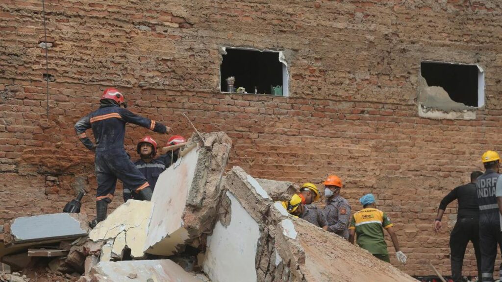 Six rescued after building collapses in India's capital