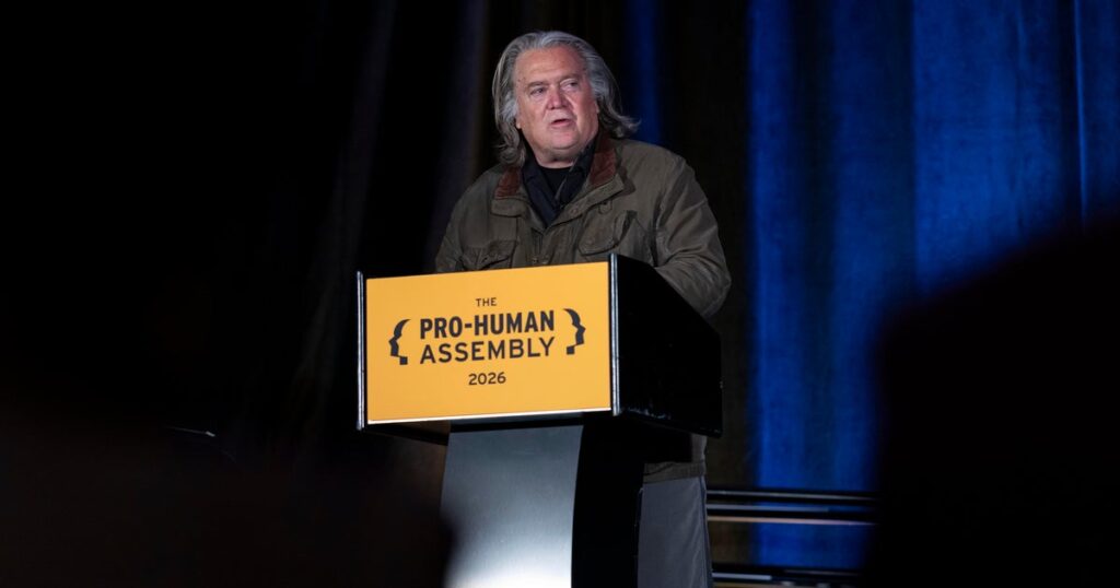 In Washington, unlikely bedfellows like Bernie Sanders and Steve Bannon talk about making AI “humans first”