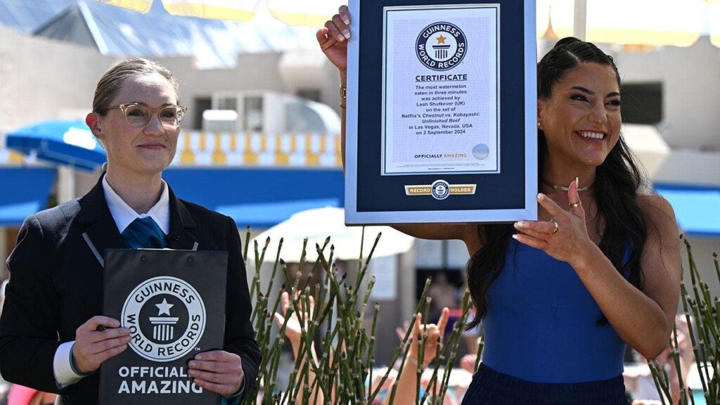Professional eater inhales a burrito to reclaim a title she had lost as world’s fastest