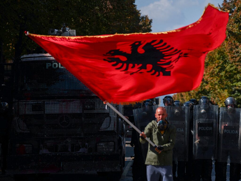 Photos: Antigovernment protesters clash with police in Albania’s capital | Protests News