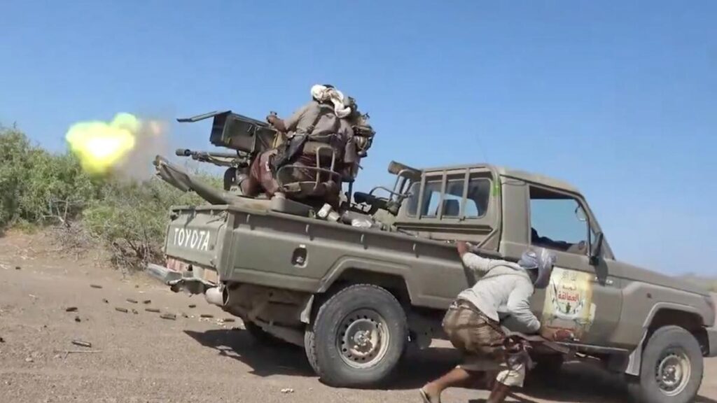 Yemen fighters shown driving vehicles over Houthis