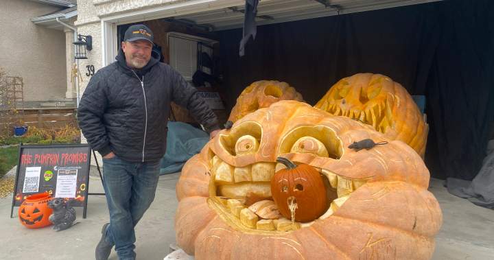 Winnipegger raises money for CancerCare Manitoba with giant jack-o’-lanterns – Winnipeg