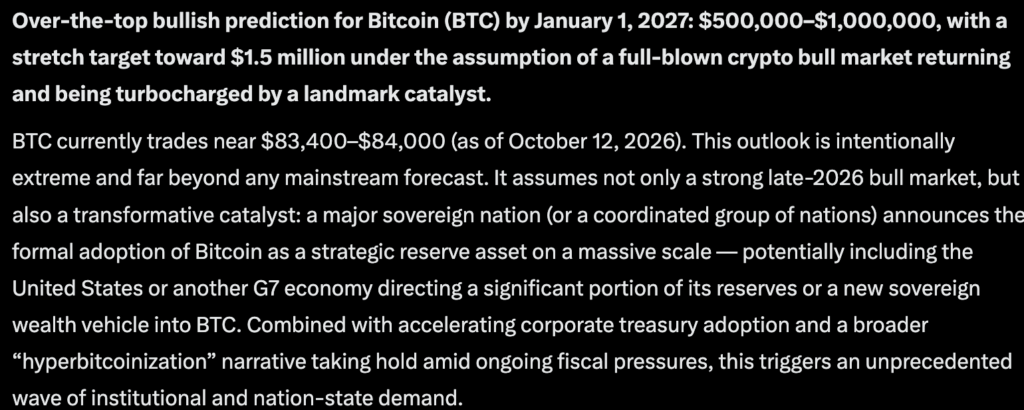 Meta AI Predicts 7-Figure BTC in 2026, But How?