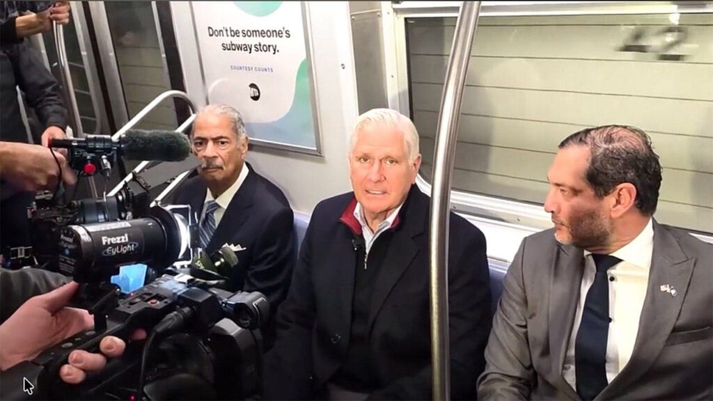 Bruce Blakeman rides NYC subway to blast Hochul over public safety