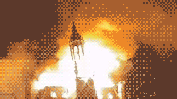 Historic town hall in France largely lost after far-left rioters set it ablaze