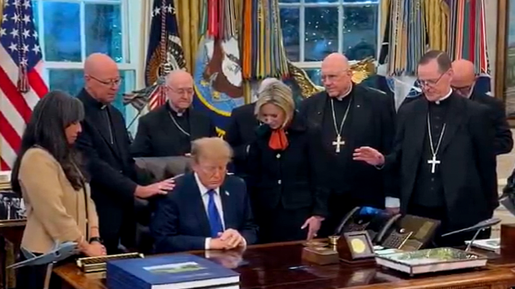 White House defends Trump over bishops’ Oval Office prayer controversy